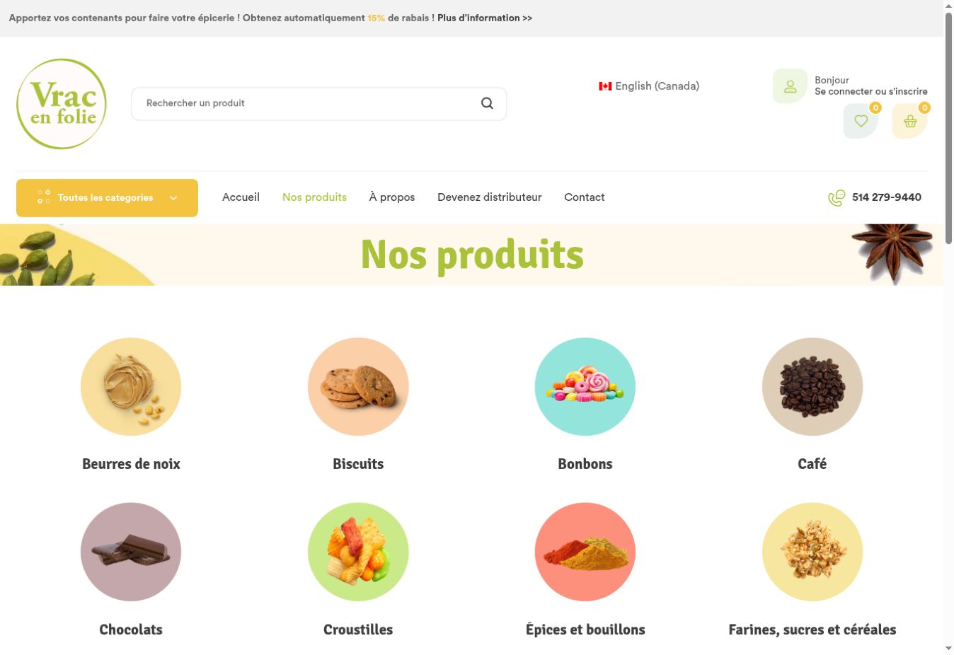 Aperçu du site Vrac en Folie