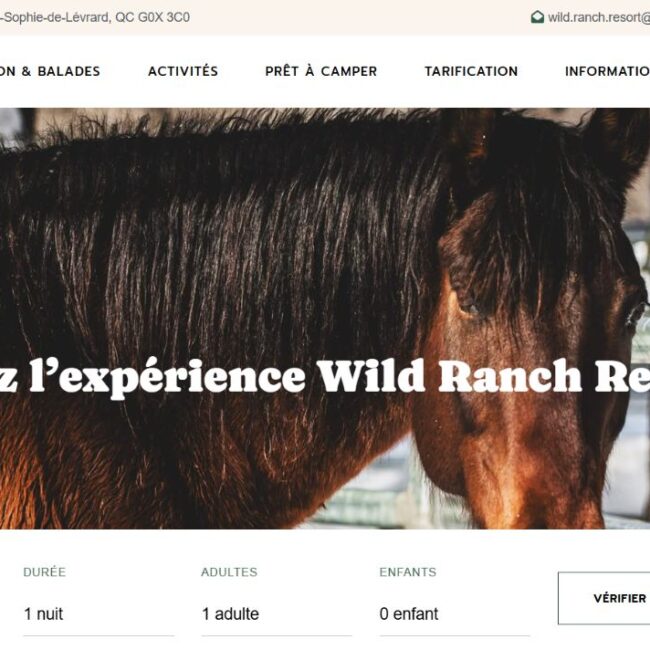 Site Wild Ranch Resort : accueil immersif et accès à la réservation du séjour
