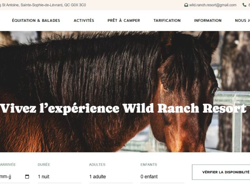 Site Wild Ranch Resort : accueil immersif et accès à la réservation du séjour